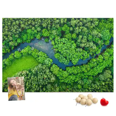 Kurk prikbord Rivier in het bos