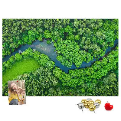 Kurk prikbord Rivier in het bos