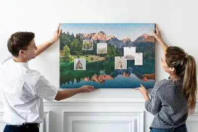 Memobord van kurk Meer landschap