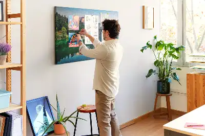 Memobord van kurk Meer landschap