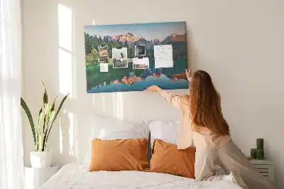 Memobord van kurk Meer landschap