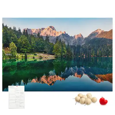 Memobord van kurk Meer landschap