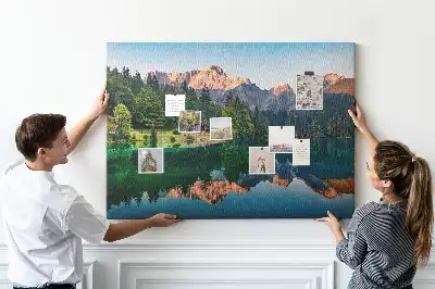 Memobord van kurk Meer landschap