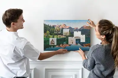 Memobord van kurk Meer landschap