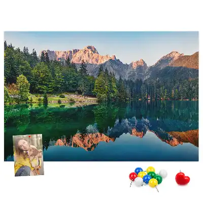 Memobord van kurk Meer landschap