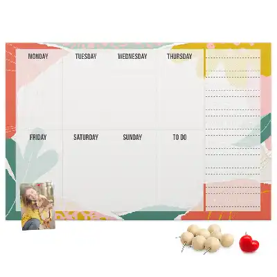 Kurk prikbord Eenvoudige weekplanner