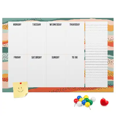 Memobord van kurk Retro weekplanner