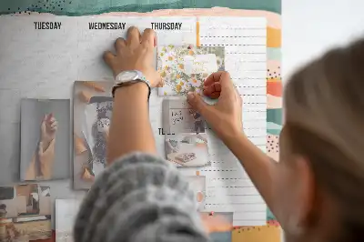 Memobord van kurk Retro weekplanner