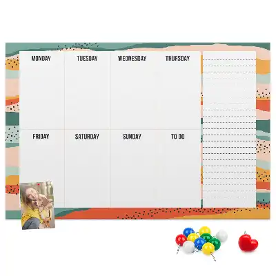 Memobord van kurk Retro weekplanner