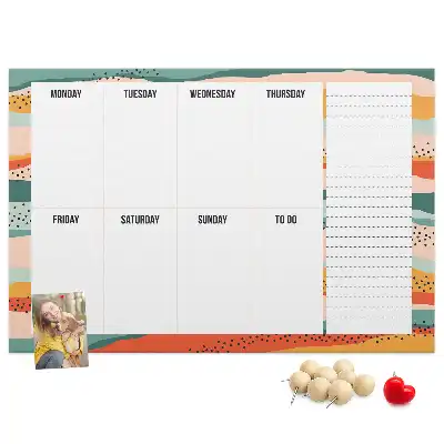 Memobord van kurk Retro weekplanner