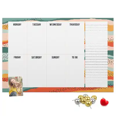 Memobord van kurk Retro weekplanner