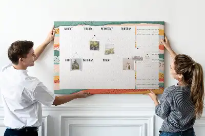 Memobord van kurk Retro weekplanner