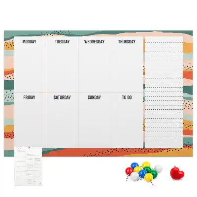 Memobord van kurk Retro weekplanner