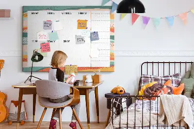 Memobord van kurk Retro weekplanner