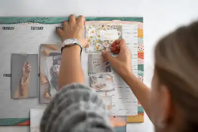 Memobord van kurk Retro weekplanner