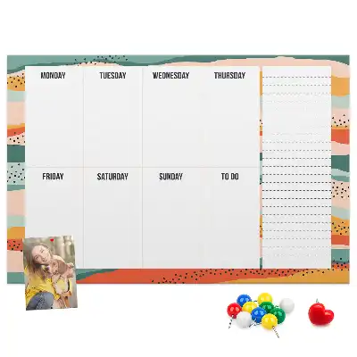 Memobord van kurk Retro weekplanner