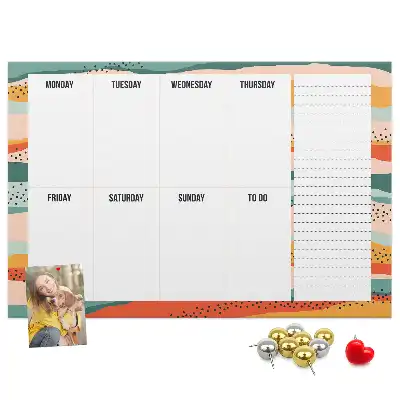 Memobord van kurk Retro weekplanner