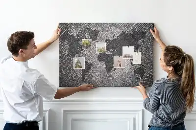 Memobord van kurk Minimalistische betonnen wereld