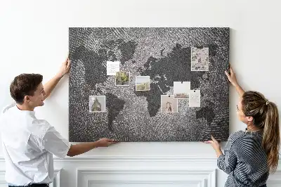 Memobord van kurk Minimalistische betonnen wereld
