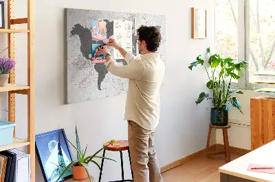 Kurk prikbord Ruwe omtrek van continenten
