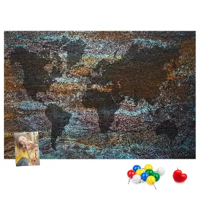Memobord van kurk Wereldkaart roest