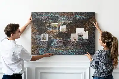 Memobord van kurk Wereldkaart roest