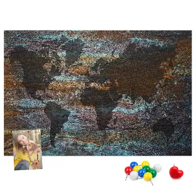 Memobord van kurk Wereldkaart roest