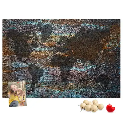 Memobord van kurk Wereldkaart roest