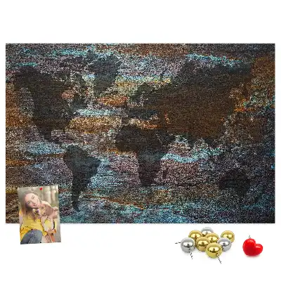 Memobord van kurk Wereldkaart roest