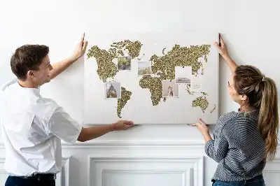 Memobord van kurk Continentale wereldkaart