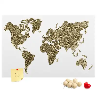 Memobord van kurk Continentale wereldkaart