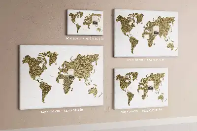 Memobord van kurk Continentale wereldkaart