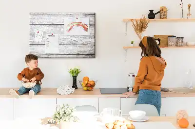 Memobord van kurk Geschilderde planken