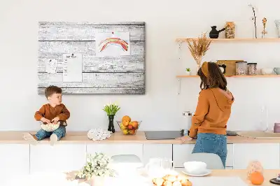 Memobord van kurk Geschilderde planken