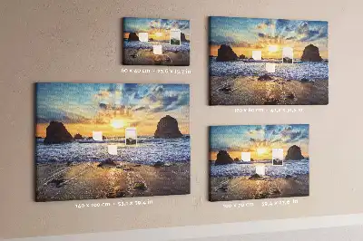 Memobord van kurk Zon zakkend in de zee