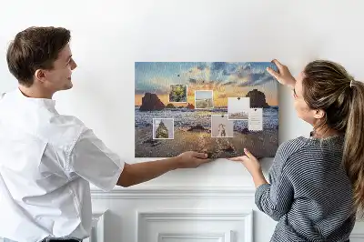 Memobord van kurk Zon zakkend in de zee