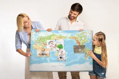 Memobord van kurk Fysieke wereldkaart