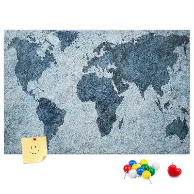Kurk prikbord met wereldkaart