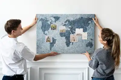 Kurk prikbord Geschilderde wereldkaart