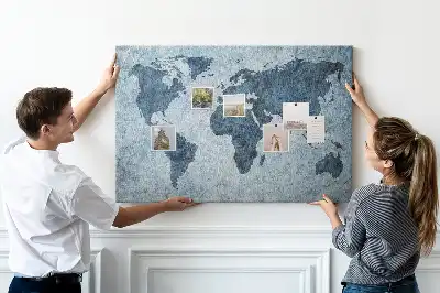 Kurk prikbord Geschilderde wereldkaart