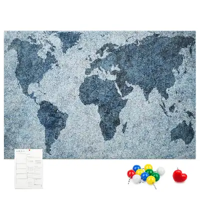 Kurk prikbord Geschilderde wereldkaart