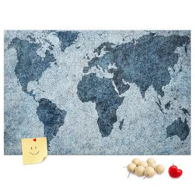Kurk prikbord Geschilderde wereldkaart
