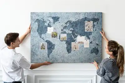 Kurk prikbord Geschilderde wereldkaart