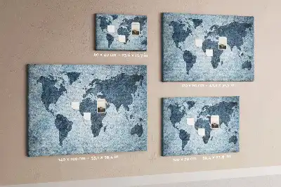 Kurk prikbord Geschilderde wereldkaart