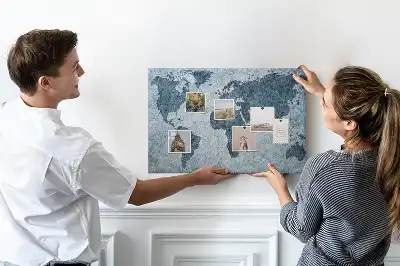 Kurk prikbord Geschilderde wereldkaart