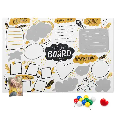 Memobord van kurk Nieuwjaarsvoornemens