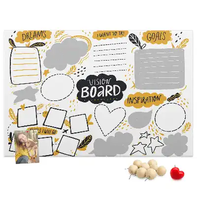 Memobord van kurk Nieuwjaarsvoornemens