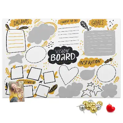 Memobord van kurk Nieuwjaarsvoornemens