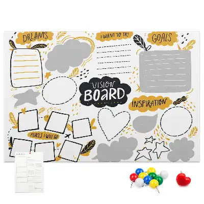 Memobord van kurk Nieuwjaarsvoornemens