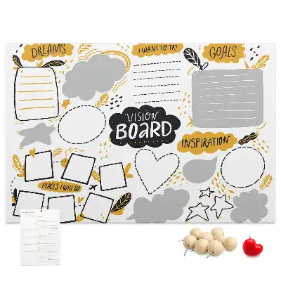 Memobord van kurk Nieuwjaarsvoornemens